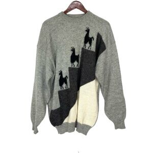 Rare Vintage Llama Raglan Drop Wide Sleeve Unisex Oversized Crewneck Sweater